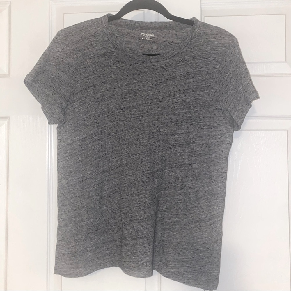 Madewell Heathered Gray Short Sleeve Pocket Tee